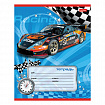 Тетрадь 12 л., HATBER, косая линия, обложка картон, "Спортивные авто" (микс в спайке), 013954, 12Т5В6