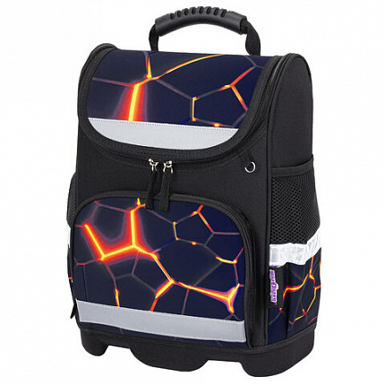 Ранец ЮНЛАНДИЯ WISE, 1 отделение, 3 кармана, устойчивое дно, Volcano split, 37х29х15 см, 273162