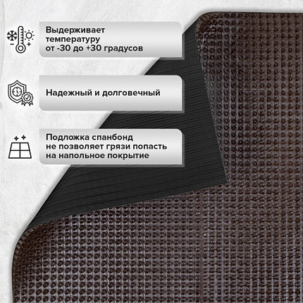 Коврик ДОРОЖКА 0,9х10 м, "ТРАВКА" ВЕНГЕ пластиковый грязезащитный, щетина 10 мм, LAIMA EXPERT, 701072