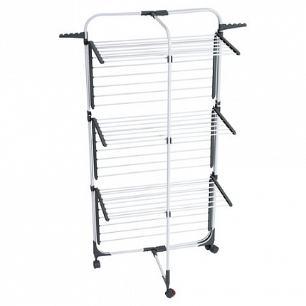 Сушилка напольная для белья раскладная, 3 уровня, 30 метров, на колесах, LAIMA HOME HIGH-RISE, 700472