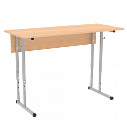 Стол-парта 2-местный, регулируемый, ПИФАГОР SD-2, 1200х500х580-820 мм, рост 3-7 (130-190 см), серый каркас, ЛДСП бук, 533347