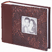 Фотоальбом BRAUBERG на 100 фотографий 10х15 см, обложка под кожу, бумажные страницы, бокс, коричневый, 390693