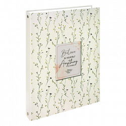 Тетрадь на кольцах БОЛЬШАЯ А4, 220х305 мм, 100 л., твердый картон, клетка, BRAUBERG, "Цветы", 405412