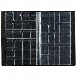 Альбом нумизмата для 138 монет, 125х185 мм, ПВХ, черный, STAFF, 238078