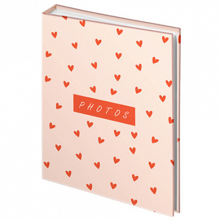 Фотоальбом BRAUBERG на 100 фото 10*15 см, твердая обложка, "Pink hearts", 391436