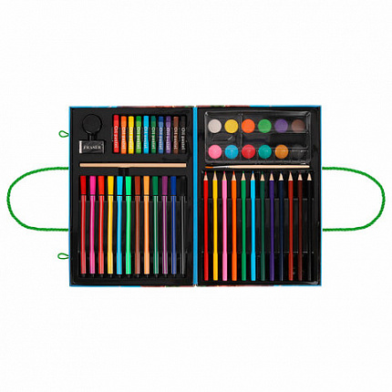 Набор ЮНОГО ХУДОЖНИКА "ОРЕЛ" для рисования и творчества в кейсе ЮНЛАНДИЯ, 75 предметов, 665674