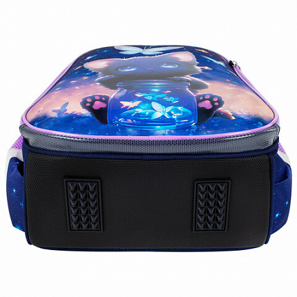 Ранец BRAUBERG PREMIUM, 2 отделения, с брелоком, "Night catcher", СВЕТЯЩИЙСЯ, 38х29х16 см, 273099