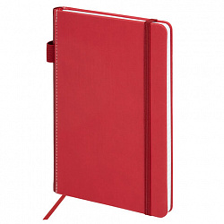 Блокнот А5 135x212 мм BRAUBERG "Edge", под кожу, резинка, держатель, 80 л., клетка, розовый, 117148