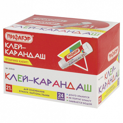 Клей-карандаш ПИФАГОР, 21 г, 227610