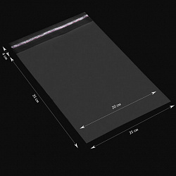 Пакет БОПП с клеевым клапаном, КОМПЛЕКТ 100 шт., 25х35+4 см, толщина 30 мкм, с усиленным швом