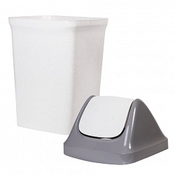 Ведро мусорное с КРЫШКОЙ (качающейся) 50 литров,"СВИНГ", 73х40х35 см, серое, IDEA, М 2464, М2464