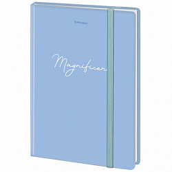 Блокнот с резинкой в клетку 96 л., А5, 145х203 мм, твердая обложка, BRAUBERG, "Pastel", 115533