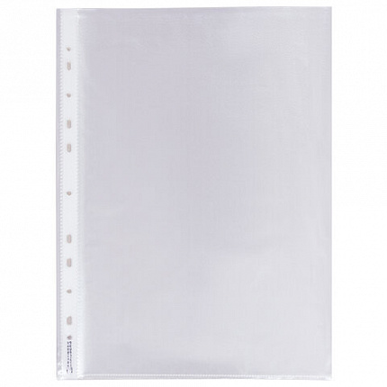 Папки-файлы перфорированные А4 BRAUBERG, КОМПЛЕКТ 50 шт., матовые, 45 мкм, 221712