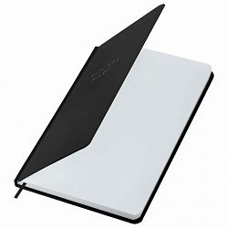 Ежедневник недатированный с резинкой А5 145х203 мм, BRAUBERG, твердый, 128 л., "Minimal", черный, 116284