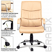Кресло офисное BRABIX "Space EX-508", экокожа, хром, бежевое, 531165