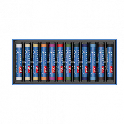 Пастель сухая художественная BRAUBERG ART "Летние ночи", 12 цветов, круглое сечение,182089