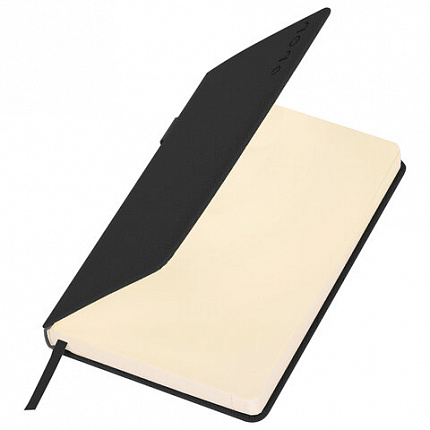 Ежедневник датированный 2026, А5, 138х213 мм, BRAUBERG "Essential", под кожу, держатель, черный, 117394