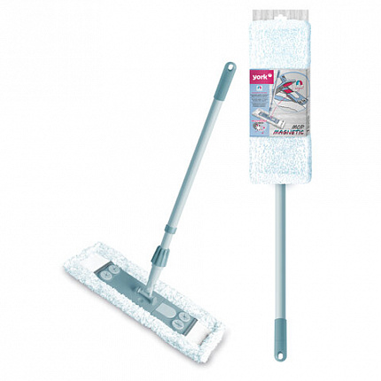 Швабра КОМПЛЕКТ черенок 85-145 см + флаундер + насадка МОП (608413) ТИП К, YORK "Magnetic", 8169, 81690