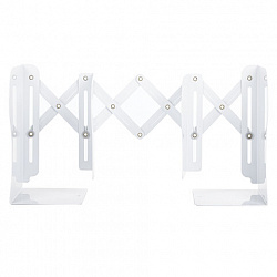 Подставка-держатель для книг и учебников BRAUBERG, раздвижная, металлическая, белая, 237905