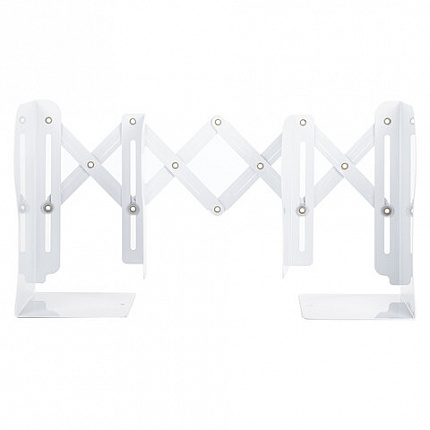 Подставка-держатель для книг и учебников BRAUBERG, раздвижная, металлическая, белая, 237905