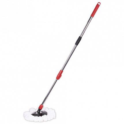 Швабра с отжимом и ведром 7л/5л отжим центрифуга / рукоятка, 2 круглые насадки, крепление кольцо, черный, LAIMA 607487