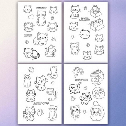 Стикербук РАСКРАСЬ И НАКЛЕЙ А5, 16 листов, 120 стикеров, на гребне, BRAUBERG, "Котики", 666048