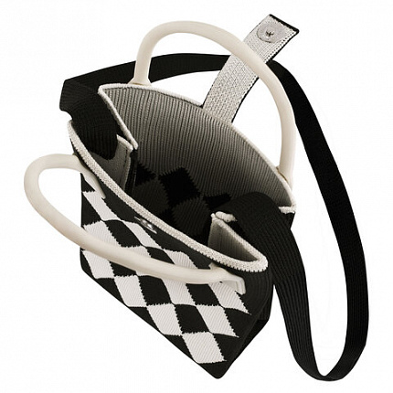 Сумочка-органайзер повседневная HEIKKI KNIT (ХЕЙКИ) кросс боди, вязаная, 17х12х5 см, "Black&White", 273793