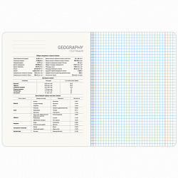 Тетрадь предметная "PASTEL" 48 л., SoftTouch, фольга, ГЕОГРАФИЯ, клетка, BRAUBERG, 404313