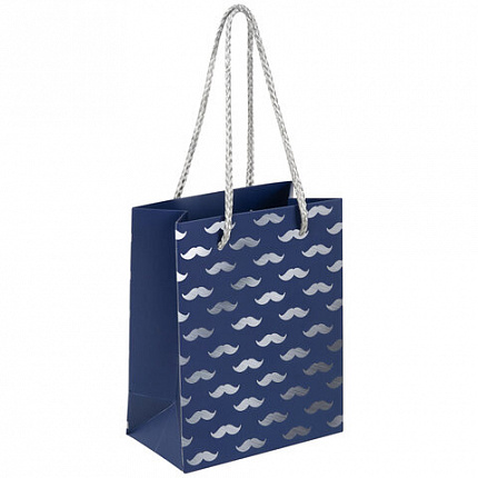 Пакет подарочный (1 штука) 11x6x15 см, ЗОЛОТАЯ СКАЗКА "Man Style", фольга, синий, 608243