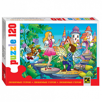 Пазл картонный 120 элементов, Любимые герои, АССОРТИ, поле 23х16,5 см, STEP PUZZLE