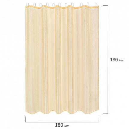 Шторка для ванной ПОЛИЭСТЕР, 180х180 см, кольца в комплекте, ЗОЛОТОЙ БРИЛЛИАНТ, PRIMILA (ПРИМИЛА), 700089