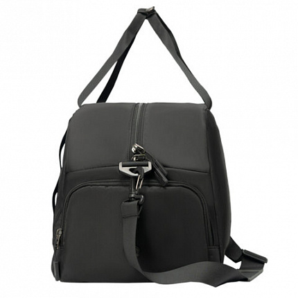 Сумка спортивная HEIKKI MOVE PLUS (ХЕЙКИ) с отд. для обуви, черная с серыми вставк,26х51х27 см, 272627