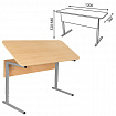 Стол-парта 2-местный, регулируемый угол, СУТ.55-01, 1200х500х520-640 мм, рост 2-4, серый каркас, ЛДСП клён