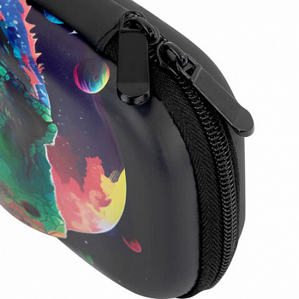 Пенал ЮНЛАНДИЯ, 1 отделение, 1 откидная планка, карман, EVA покрытие soft-touch, 22х10х5 см, "Galaxy Dino", 273188