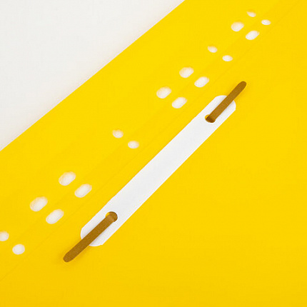 Скоросшиватель пластиковый с перфорацией BRAUBERG EXTRA, А4, 140/180 мкм, желтый, 272899