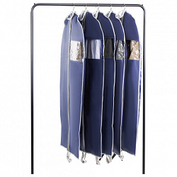 Чехол для одежды на молнии с ручками дорожный 60х100 см, синий, SHAMAANI (ШАМААНИ), 609602