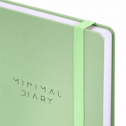 Ежедневник недатированный с резинкой А5 145х203 мм, BRAUBERG, твердый, 160 л., "Minimal", зеленый, 116303