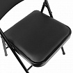 Стул складной BRABIX "Golf Plus CF-003 Комфорт", черный каркас, кожзам черный, 531566