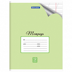 Тетрадь 12 л. BRAUBERG "ЭКО", косая линия, обложка картон 170 г/м2, ПАСТЕЛЬНАЯ С УГОЛКОМ, 104504