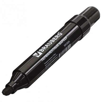 Маркер перманентный BRAUBERG "JUMBO", ЧЕРНЫЙ, ШИРОКАЯ ЛИНИЯ ПИСЬМА, скошенный наконечник, 3-10 мм, 151224