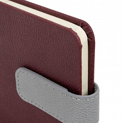 Еженедельник недатированный МАЛЫЙ ФОРМАТ 105х158мм BRAUBERG "Modern" под кожу, застежка, 64 листа, бордовый, 118658