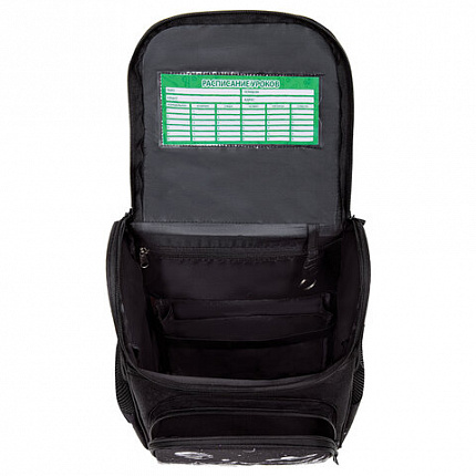 Ранец ПИФАГОР BASIC, 1 отделение, 3 кармана, эргономичная спинка, "Space invader", 35х28х18 см, 273140