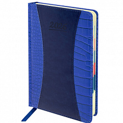 Ежедневник датированный 2026 А5 148х218 мм, GALANT "CombiContract", под кожу, темно-синий, 117486