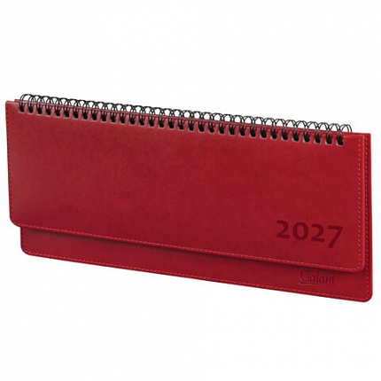 Планинг датированный 2027 305х140мм GALANT Ritter, под кожу, красный, 118207