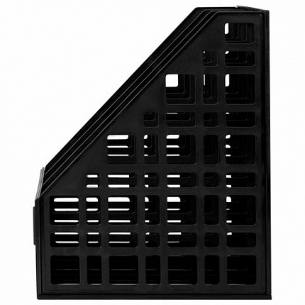 Лоток вертикальный для бумаг BRAUBERG "ULTRA", 240 мм, 3 отделения, сетчатый, сборный, черный, 238249