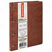 Тетрадь на кольцах БОЛЬШАЯ А4 (240х310 мм), 120 листов, под кожу, клетка, BRAUBERG "Main", коричневый, 404511