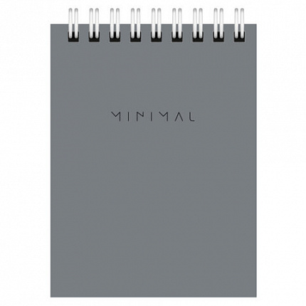 Блокнот МАЛЫЙ ФОРМАТ А7 75х105 мм, 40 л., гребень, картон, клетка, BRAUBERG "Minimal Classic", 116430