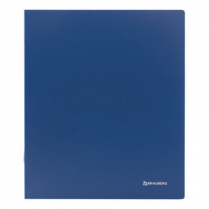 Папка на 4 кольцах BRAUBERG "Стандарт", 40 мм, синяя, до 300 листов, 0,9 мм, 221619