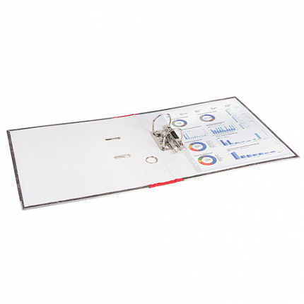 Папка-регистратор ОФИСМАГ, фактура стандарт, с мраморным покрытием, 50 мм, красный корешок, 225587