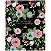 Тетрадь А5 96 л. BRAUBERG, гребень, клетка, твёрдая обложка, "Flowers" (микс в спайке), 404444